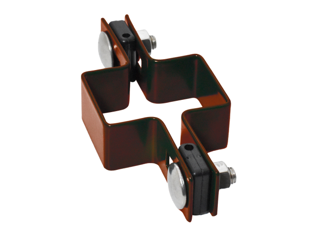 Durchgehende Schelle für Pfosten ZnPVC 60x40mm braun