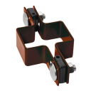 Durchgehende Schelle für Pfosten ZnPVC 60x40mm braun