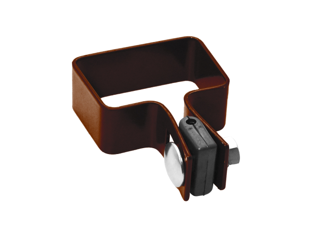 Endklemme für Pfosten ZnPVC 60x40mm braun