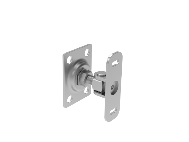 Zawias regulowany z płytką, INOX, M16
