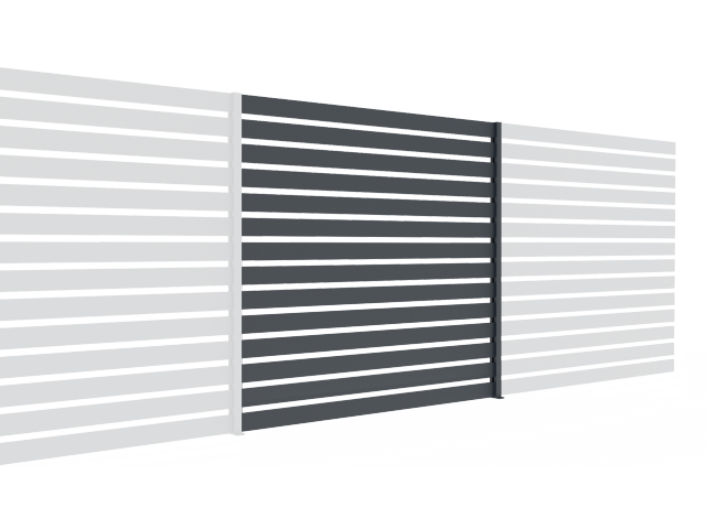 Ogrodzenie aluminiowe z listwą 20x100, 1,85x2m