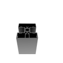 Sada hliníkového sloupku 50x60 a krytky - 1850mm R7016