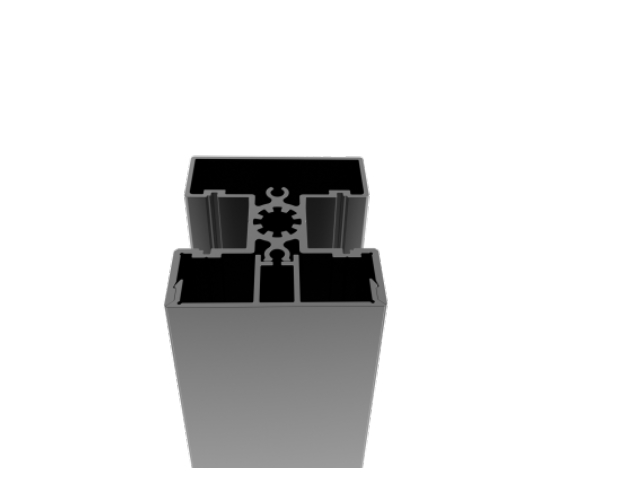 Set of aluminum post 50x60 and cap - 6000mm R7016