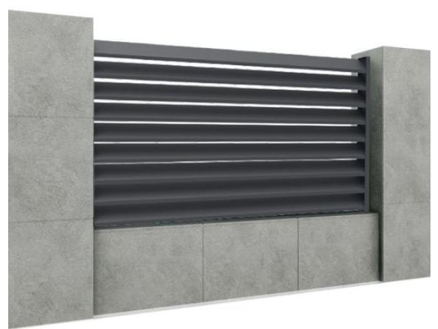 Ogrodzenie aluminiowe z lamelą 20x105, 1,2x2m