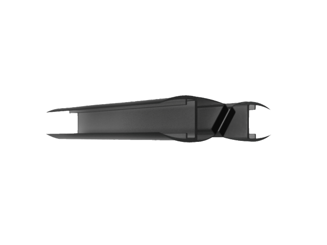 Dichtungsleiste für Glastür PVC,180° black
