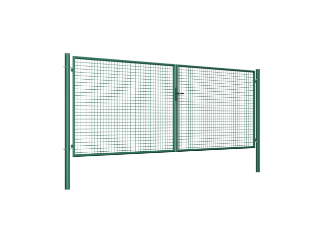 Brána 2kr. ROUND ZnPVC 4000x1500mm, D75mm, zelená