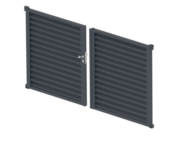 Double-wing aluminium louvre gate 3.92x1.85m  - set