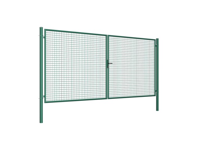 Brána 2kr. ROUND ZnPVC 4000x1800mm, D75mm, zelená