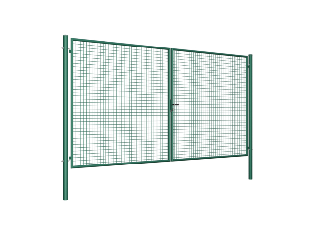 Brána 2kr. ROUND ZnPVC 4000x2000mm, D75mm, zelená