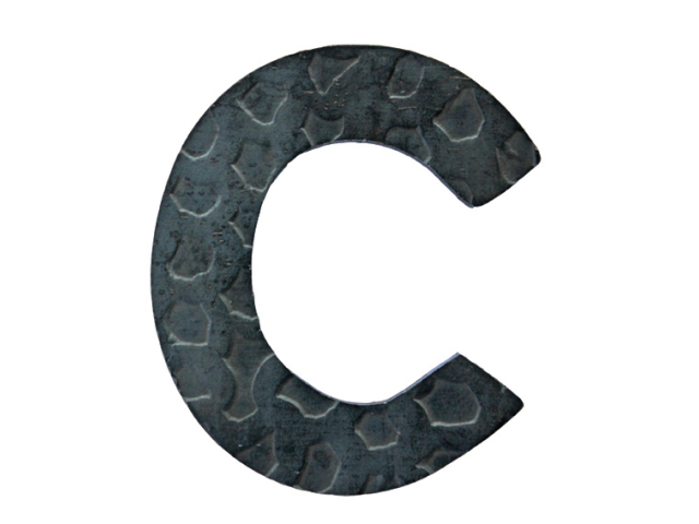 Forged letter "c" h70, t3mm