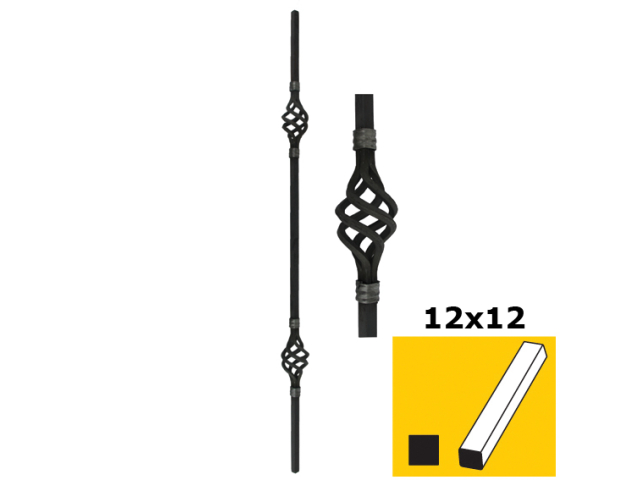Decorated rod h900, b58, 12x12mm