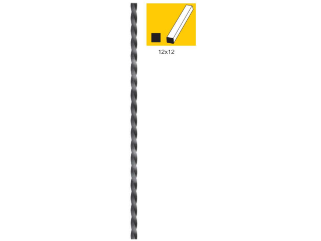 Decorative rod with hammered edges h1000, 12x12mm