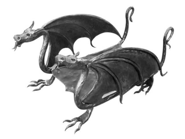 Kandalló kellékek h360, 670x400mm, Fe, warnish
