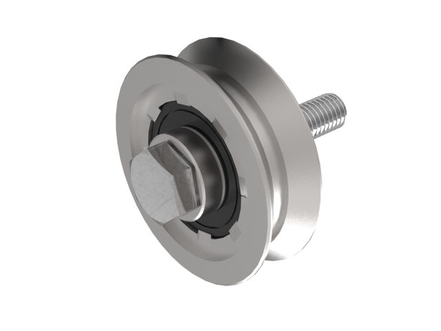 Schiebetorrolle mit V-Rille mit 2-Kugellager Zn, D